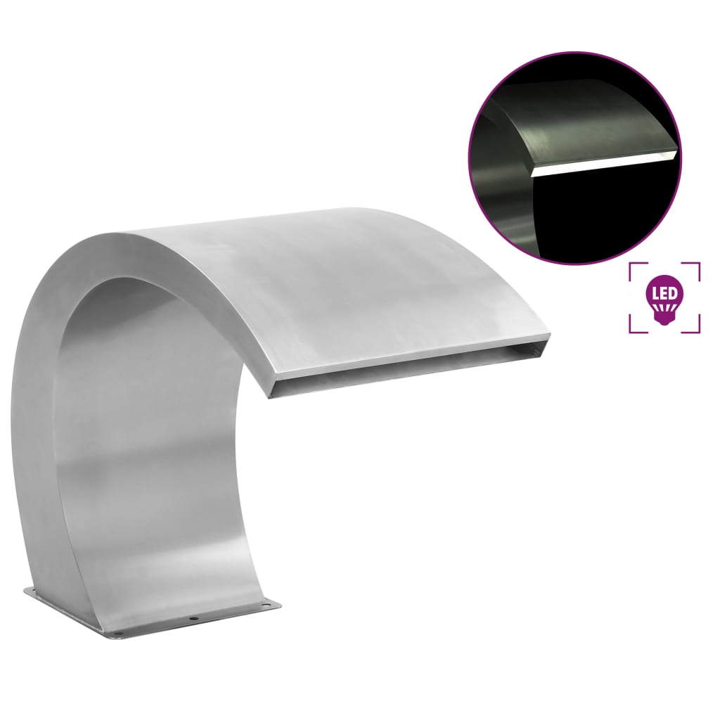 foto del prodotto fontana per piscina con led in acciaio inox 30x60x45 cm