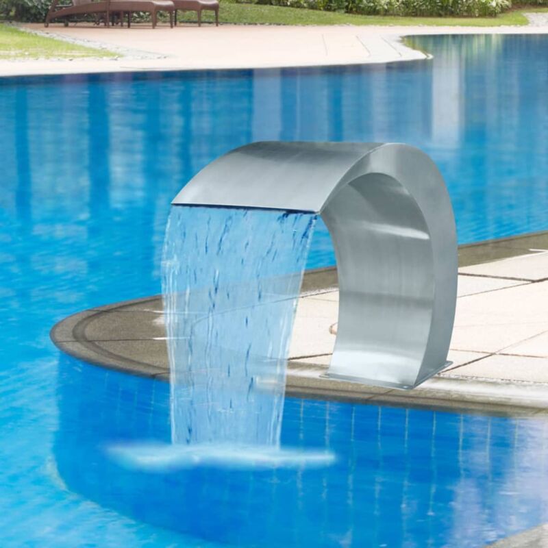 foto del prodotto fontana per piscina in acciaio inox 30x60x45 cm design moderno vari modelli modelli senza led