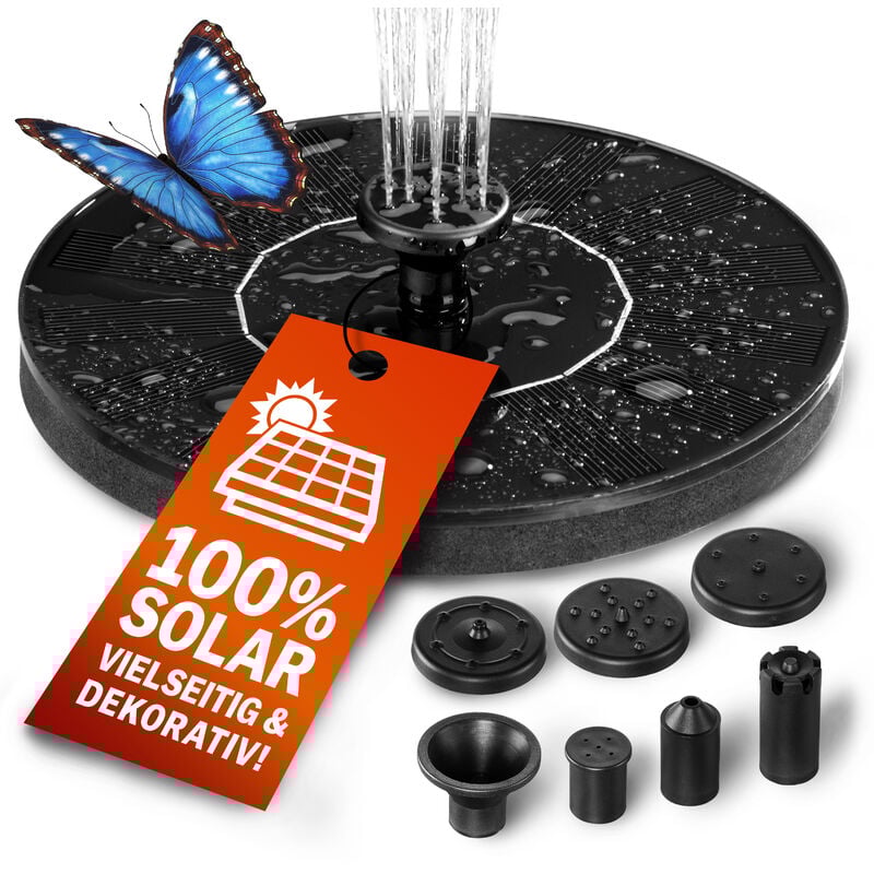 foto del prodotto fontana solare a zampillo 7 effetti 180l h pannello solare 160mm 1,4 watt giochi d acqua da giardino fontana piscina pompa laghetto galleggiante