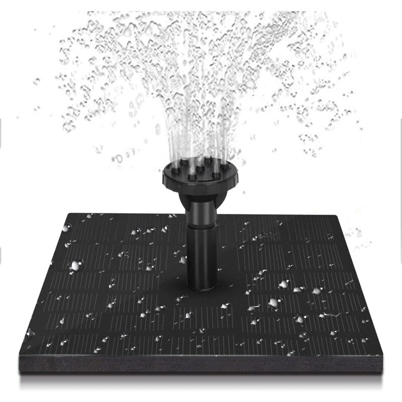 foto del prodotto fontana solare, fontana solare, fontana per bagno di uccelli, pompa solare, pompa solare quadrata in silicio monocristallino, fontana galleggiante