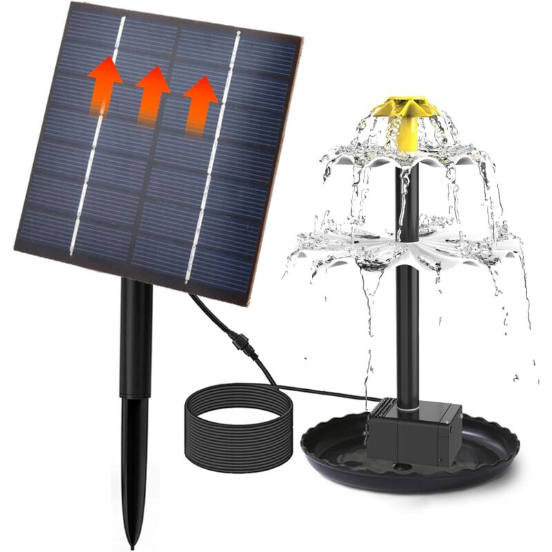 foto del prodotto fontana solare per acqua, fontana solare per uccelli pompa solare per acqua fontana con pompa ad acqua solare senza batteria, per bagno per uccelli,