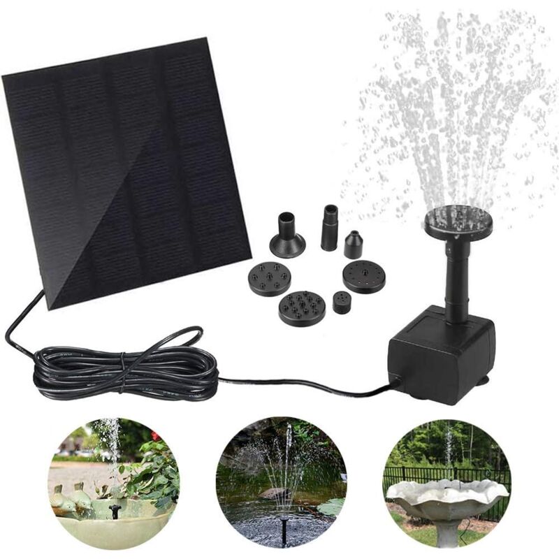 foto del prodotto fontana solare per laghetto da giardino, pompa dell acqua con pannello solare monocristallino da 1,2 w per laghetto da giardino, laghetto per pesci,
