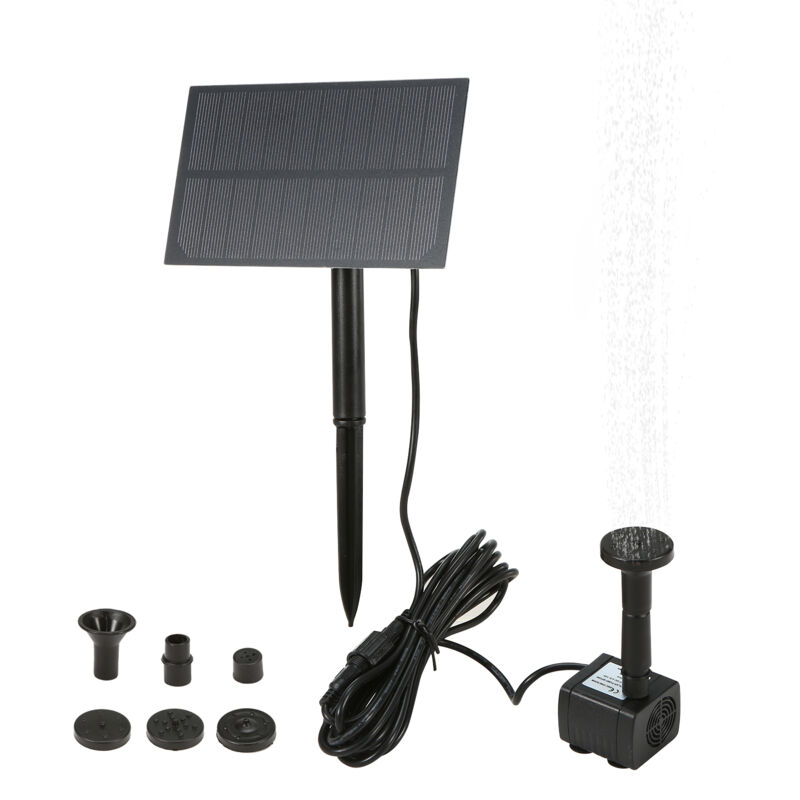 foto del prodotto fontana solare per vasca per uccelli con pannello, pompa sommergibile per vasca per uccelli, pompa a parete plug in per acquario, giardino, piscina,