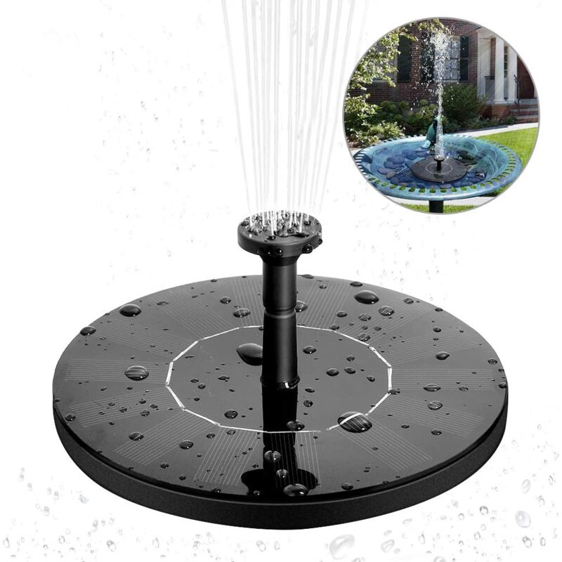 foto del prodotto fontana solare pompa ad acqua solare fontana galleggiante solare monocristallina da 1,4 w pompa per fontana solare facile da usare per giardino patio