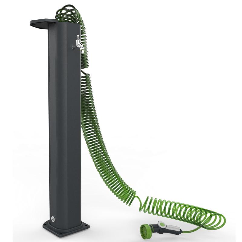 foto del prodotto fontana tradizionale in alluminio garden surprise con tubo dell 39 acqua a scomparsa colore antracite cv gs145 7016