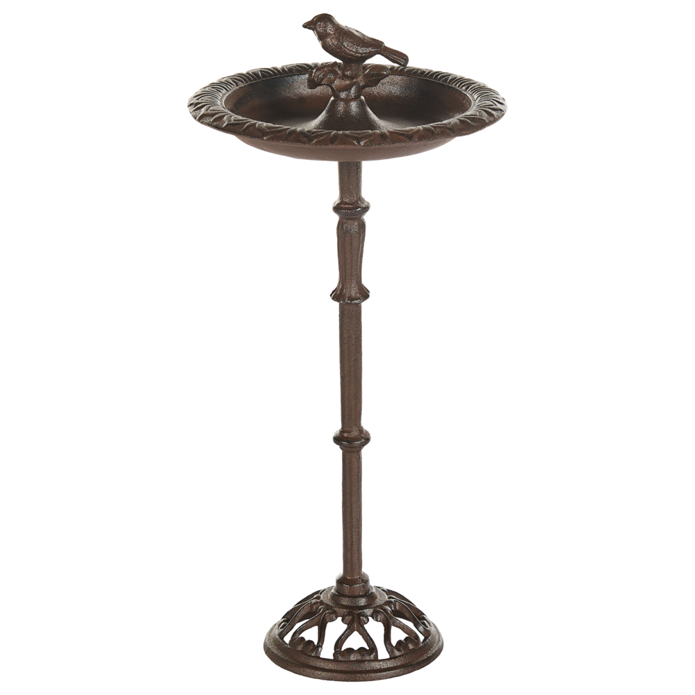 foto del prodotto fontana uccelliera marrone alimentatore d acqua per uccelli in ferro per giardino accento decorativo all aperto