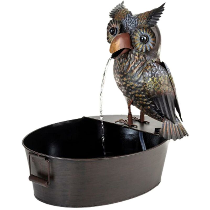 foto del prodotto fontana yard art decor ferro scultura a forma di animale con pompa ad acqua usb giardino decorativo