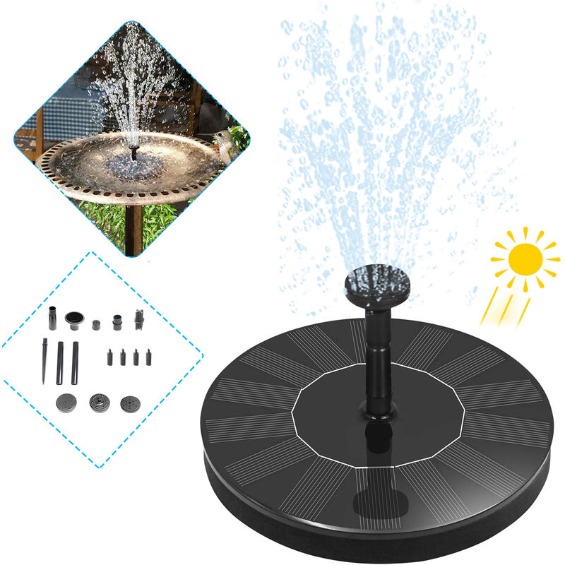 foto del prodotto fontane e cascate per piscina pompa solare per laghetto, fontana per laghetto da giardino, vasca per pesci 1,4w, rotonda hengmei