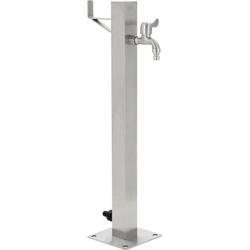 foto del prodotto fontanella a colonna in acciaio inossidabile quadrata 65 cm vidaxl