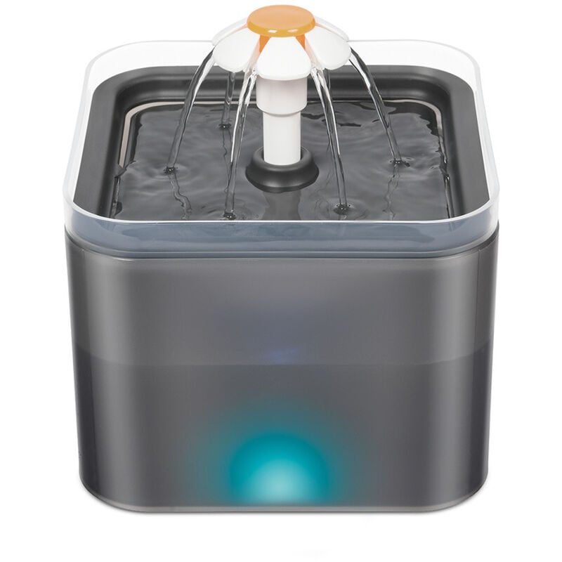 foto del prodotto fontanella per acqua grigia per cani e gatti, con led, distributore automatico di acqua ultra silenzioso, capacit 2 litri