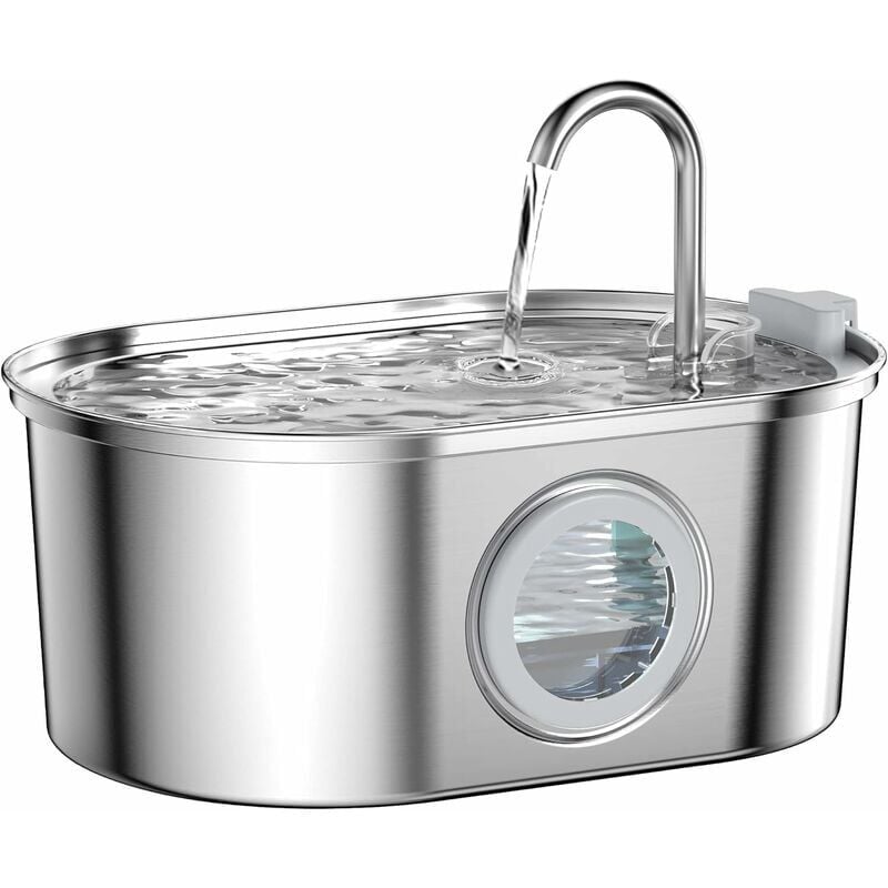 immagine 0 del prodotto fontanella per gatti in acciaio inox ymyny, fontanella per gatti con finestra trasparente, fontanella per gatti da 3,2 litri, a forma di rubinetto