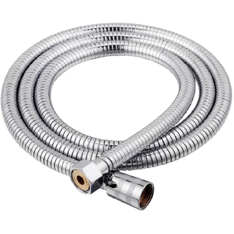 foto del prodotto fontastock - ferrestock tubo flessibile per doccia in acciaio inox, 1,70 a 2 metri, con guarnizioni in ottone, filettatura femmina 1 2' e dadi conici