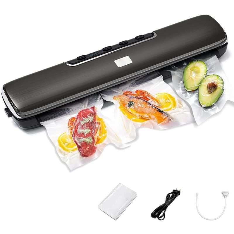 foto del prodotto food vacuum sealer, 6 in 1 vacuum sealer devices, vacuum sealer for food, meat, vegetables, fruits preservation, included 15 pcs vacuum bag, gas