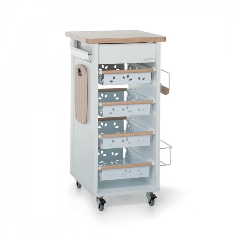 foto del prodotto foppapedretti bistrot carrello cucina, bianco naturale