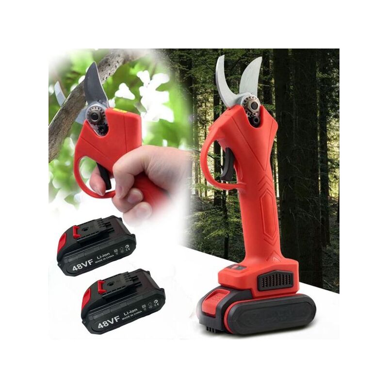 foto del prodotto forbice a batteria da potatura valigia doppia batteria da 48v apertura max 42mm
