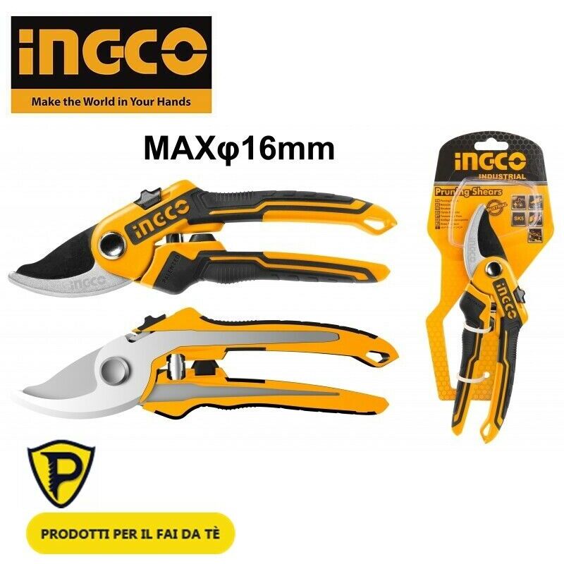 foto del prodotto forbice da pota professionale da 220 mm cesoia potatura ingco hps0601