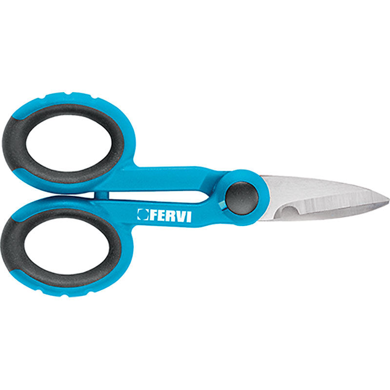 foto del prodotto forbice forbici per elettricista taglio spella filo cavo lama inox fervi 0672 b