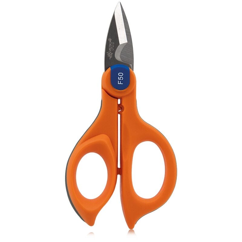 foto del prodotto forbice professionale con tagliacavo per cavi finoa 50mm2 e funzione crimpatrice imporporata f50