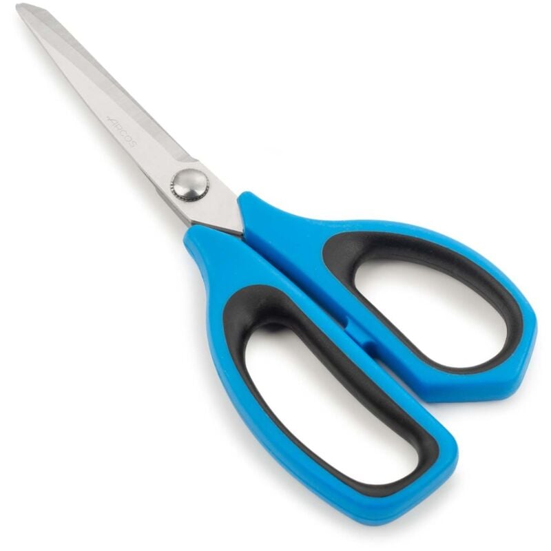 foto del prodotto forbici da cucina arcos 185623 in acciaio inox e mango polipropilene elastomero blu 215 mm in blister pack