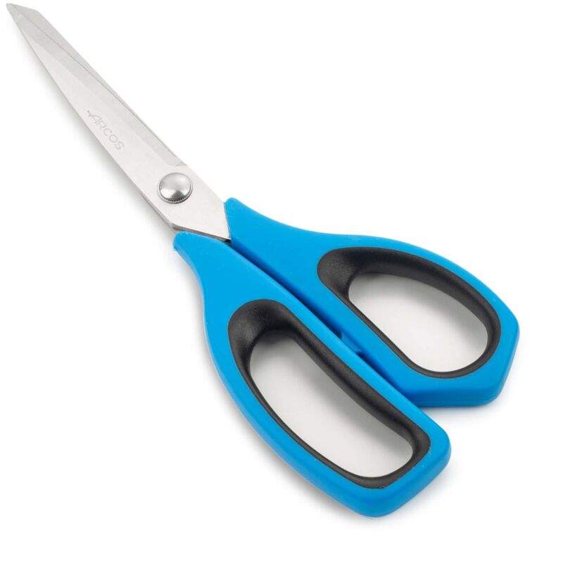 foto del prodotto forbici da cucina arcos 185723 in acciaio inox e mango polipropilene elastomero blu 240 mm in blister pack