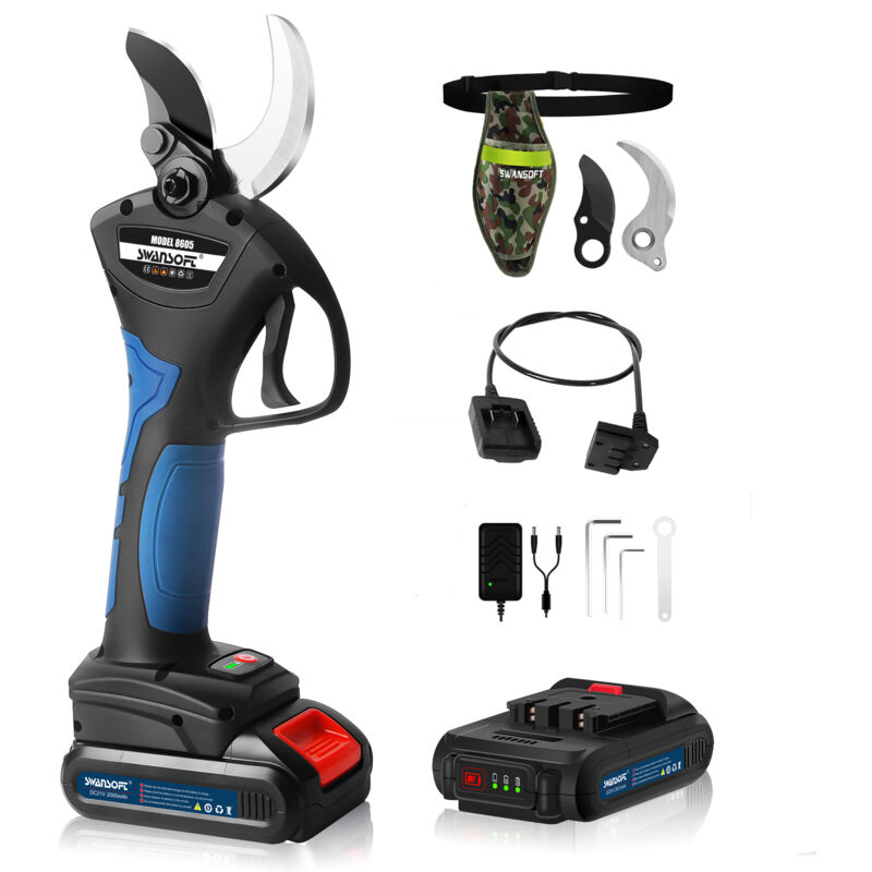 foto del prodotto forbici da potatura a batteria 40mm, 1050w progressivo forbici elettriche da potatura, cesoie a batteria con 1.2m cavo di prolunga, per potatura