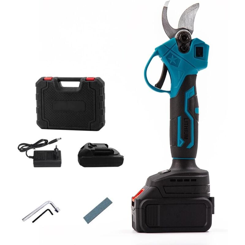 foto del prodotto forbici da potatura a batteria, forbici da potatura elettriche professionali a batteria con batteria da 7500 mah, diametro di taglio max 30 mm,