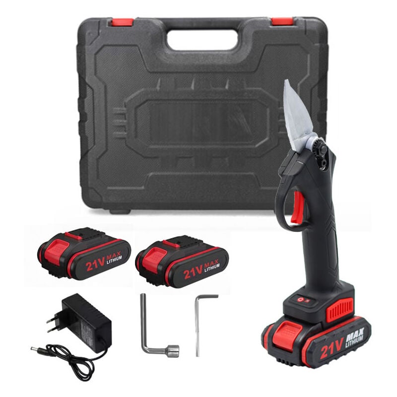 foto del prodotto forbici da potatura, doppia batteria 21 v o 48 vf forbici da potatura elettriche, forbici da giardinaggio