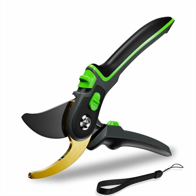 foto del prodotto forbici da potatura hawk garden bypass blade in acciaio giapponese e teflon premium titanium forbici da giardino taglia alberi con impugnatura in