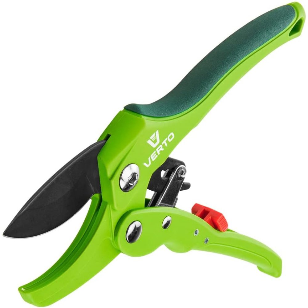 foto del prodotto forbici da potatura verto con cricchetto, a lame battenti, gto 15g205