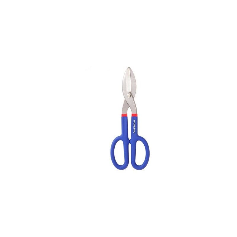 foto del prodotto forbici dritte per lamiera da 30cm in acciaio forgiato con manico ergonomico blu e rosso