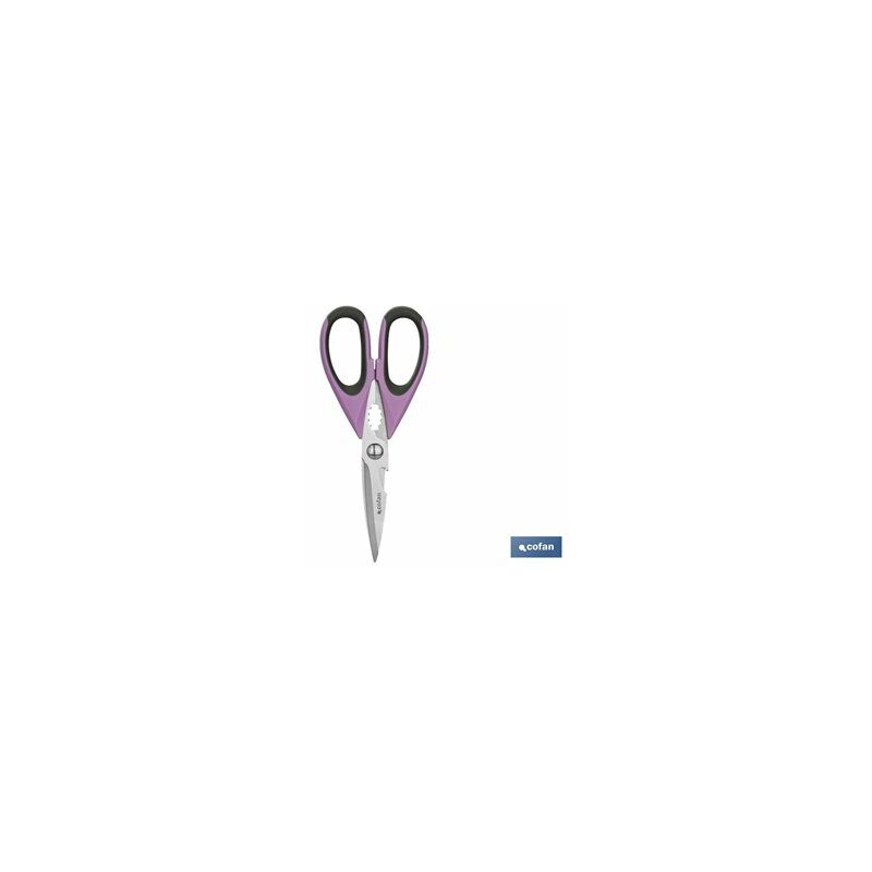 foto del prodotto forbici in acciaio inossidabile viola. modello sena 22 cm