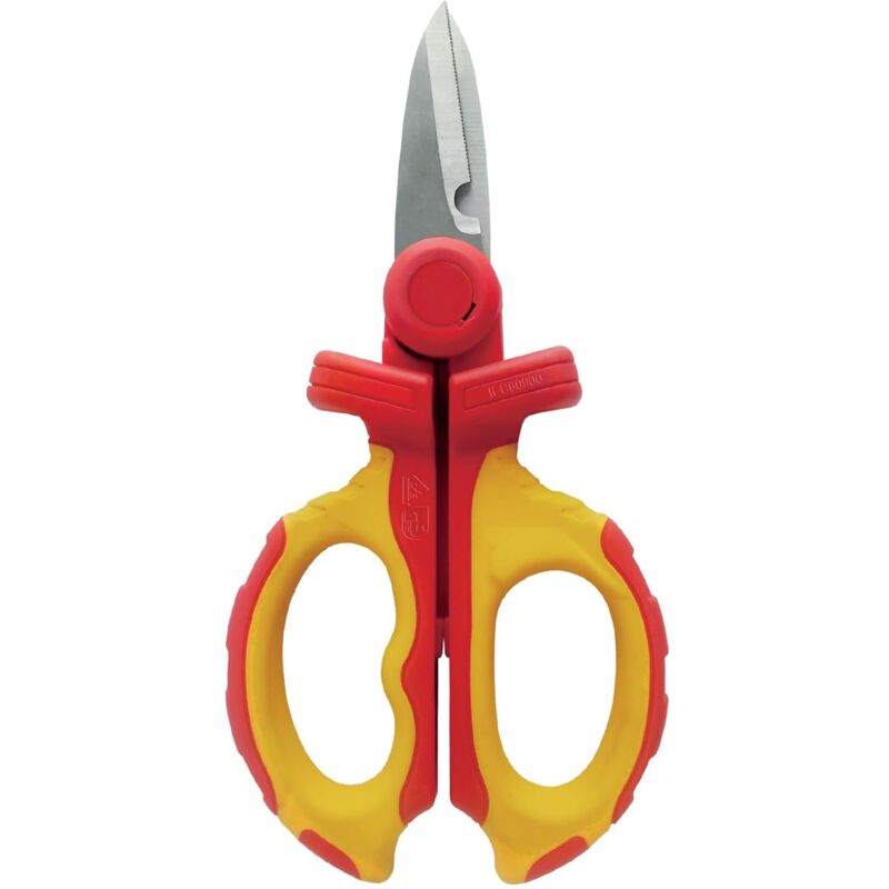 foto del prodotto forbici isolate da elettricista, 1000v. rosso e giallo