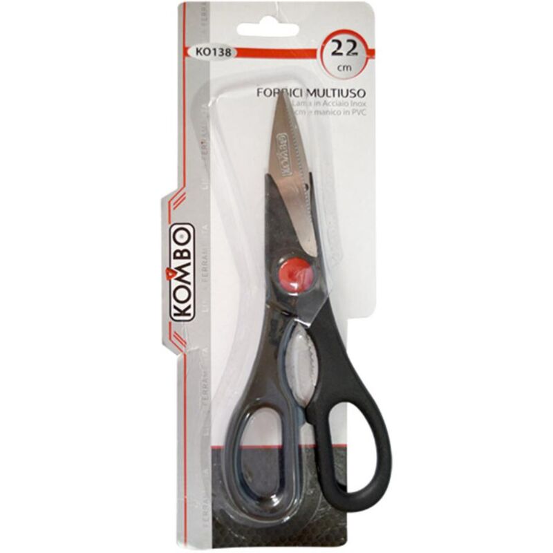 foto del prodotto forbici multiuso in acciaio inox 22 cm lama rivestita in pvc