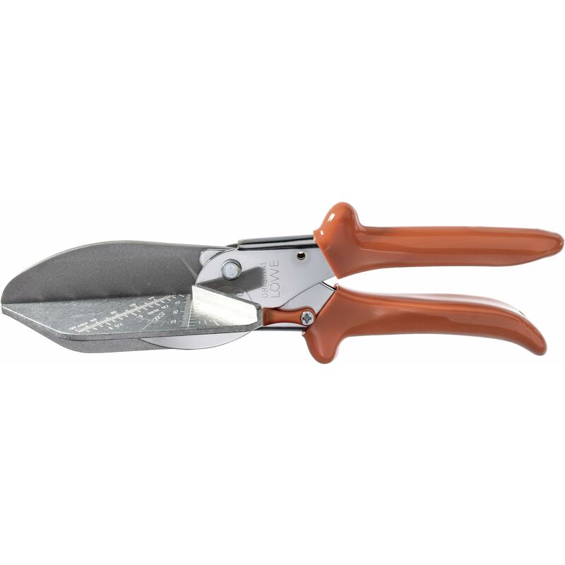 foto del prodotto forbici professionali 3.304 con attacchi a 45° per uso professionale nell'industria e nell'artigianato – taglierina per taglio preciso su pelle, plastica, legno, pvc, gomma, metallo - original löwe