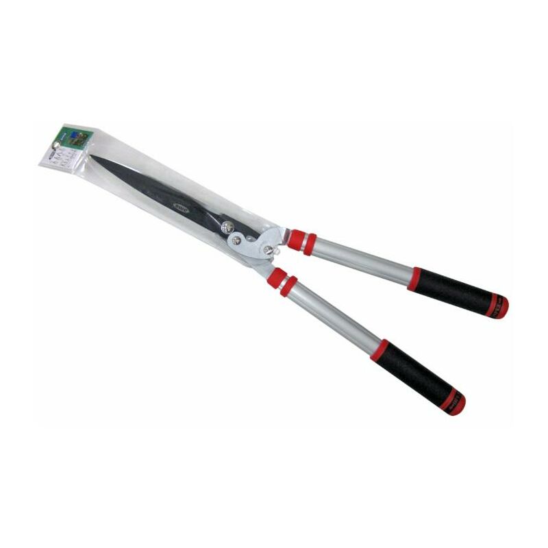foto del prodotto forbici tagliasiepi con manici telescopici ergonomici ampiezza di taglio 23cm lame in acciaio s50c