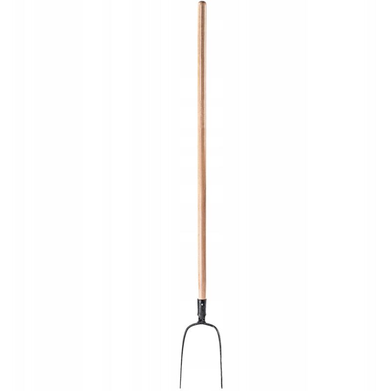 foto del prodotto forca fieno kadax 2 denti, metallo, manico in legno