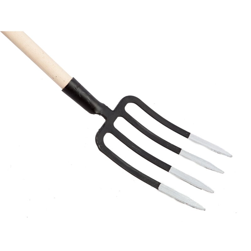 foto del prodotto forca forcone a vangare 4 denti trapezoidali 30cm acciaio forgiato falci