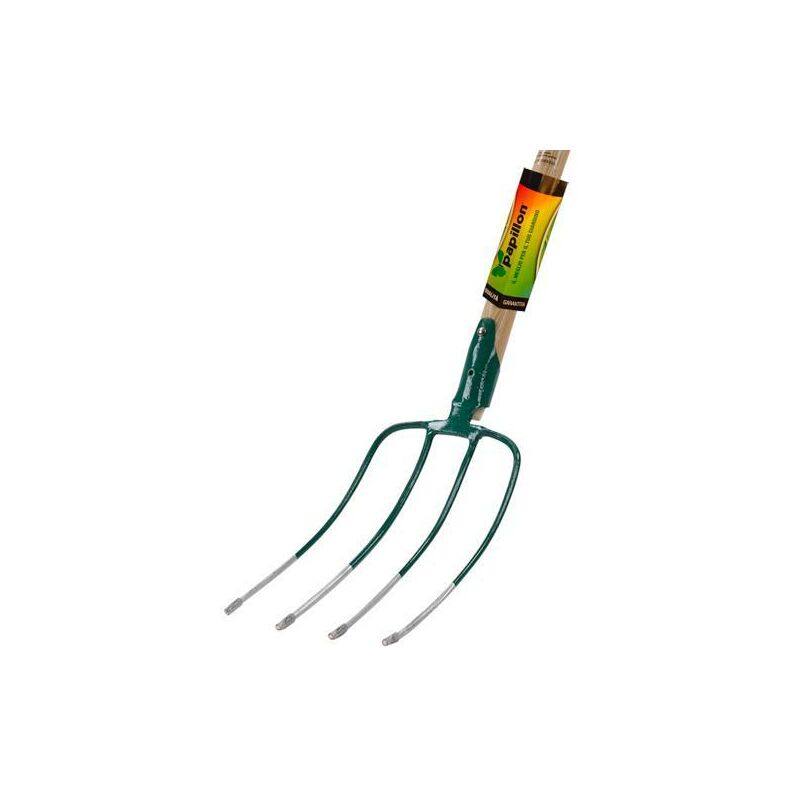 foto del prodotto forca in acciaio zincato 4 denti con manico da 135 cm papillon made in italy