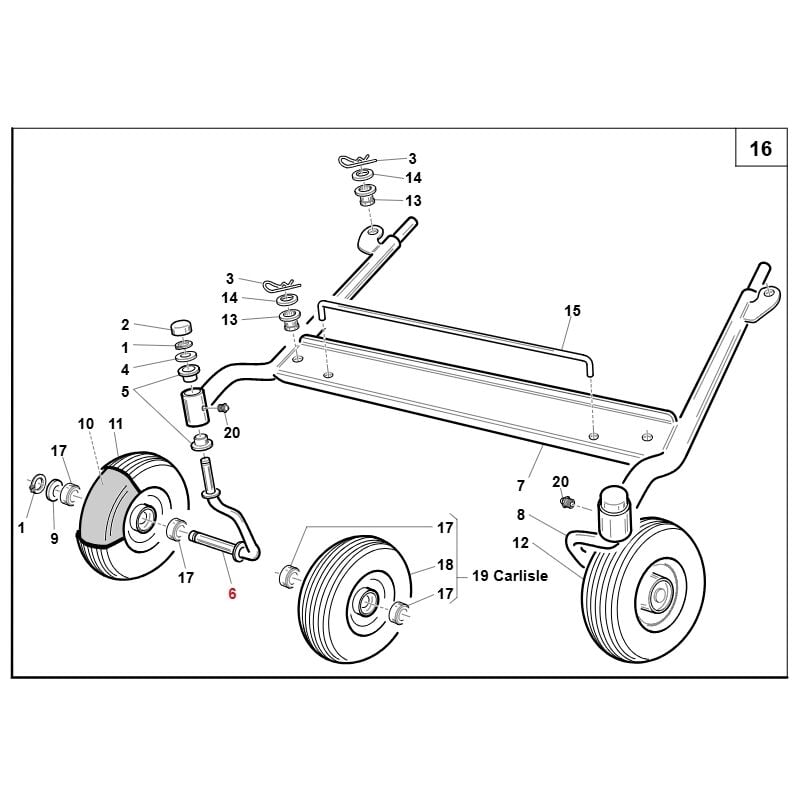 foto del prodotto forcella ruota carrello dx originale gianni ferrari per tg tech 94502101300