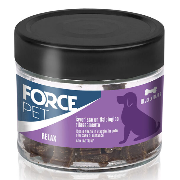 foto del prodotto forcepet relax integratore rilassante con lactium 18 jelly da 6 gr 1 ordine scegli lo sconto bzr5 bzr20 200 punti fedelt integratori per cani
