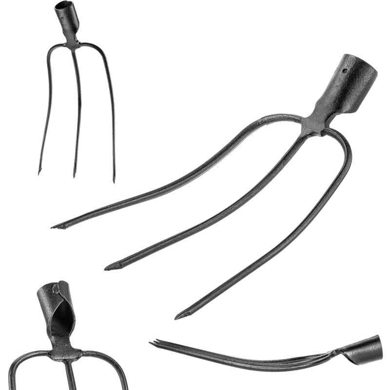 foto del prodotto forche da giardino economiche kadax 3 denti per fieno, letame, in acciaio, senza manico