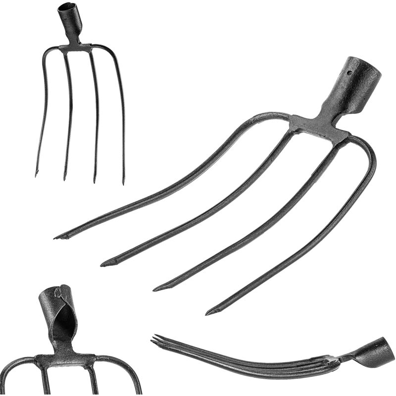 foto del prodotto forche da giardino economiche kadax 4 denti per fieno e letame in acciaio senza manico