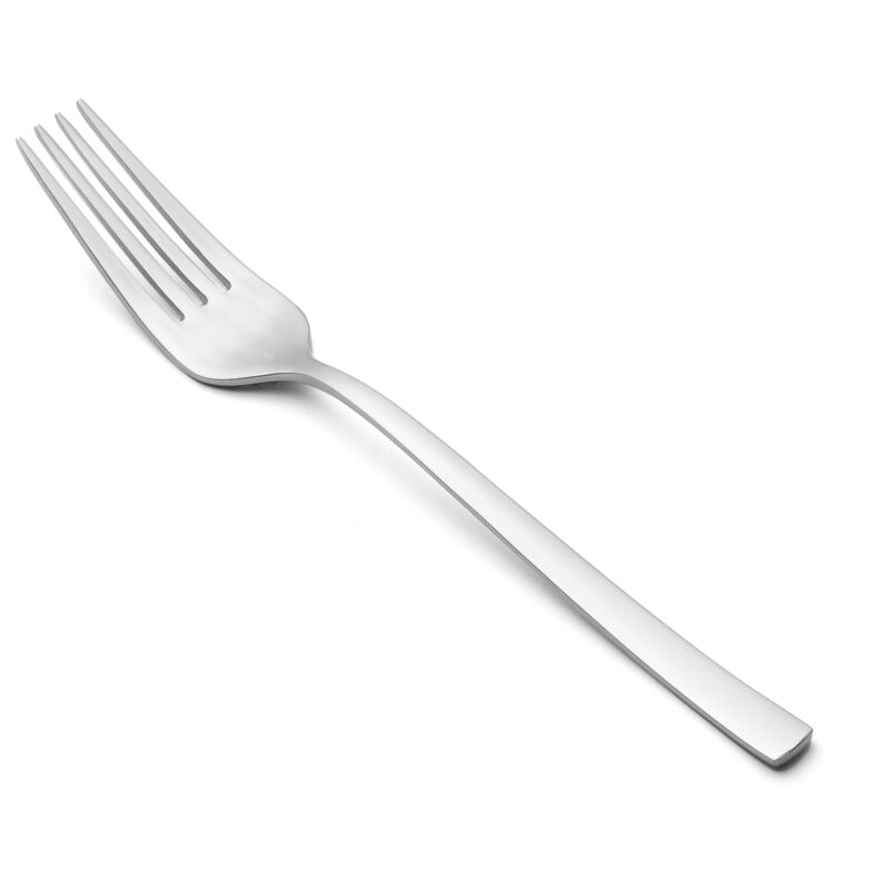 foto del prodotto forchetta da dessert monoblocco in acciaio inossidabile 18 10, argento forchetta da dessert da 185 mm. posate dalle linee rette, con morbide