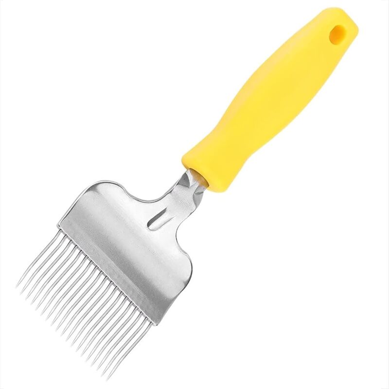 foto del prodotto forchetta per tappatura attrezzatura per apicoltura accessori 19 denti acciaio inossidabile strumenti per apicoltura
