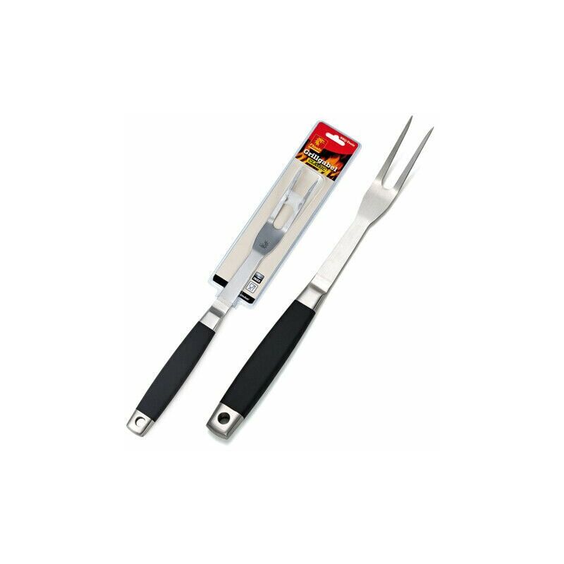foto del prodotto forchettone barbecue in acciaio inox griglia arrostire hamburger carne 39 cm