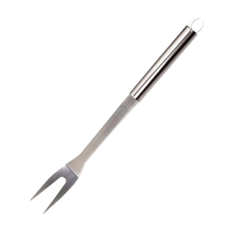 foto del prodotto forchettone in acciaio inox per barbecue con manico alluminio lunghezza cm.35