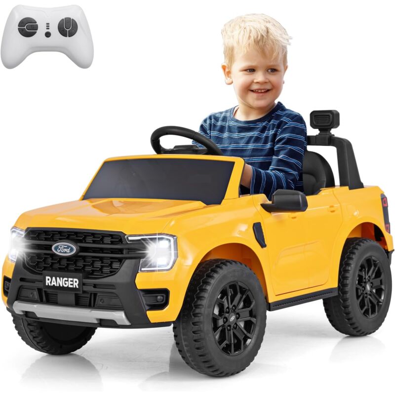 foto del prodotto ford ranger auto elettrica 12v per bambini, con telecomando, usb, clacson, 2 modalit di guida, connessione wireless, partenza progressiva, per