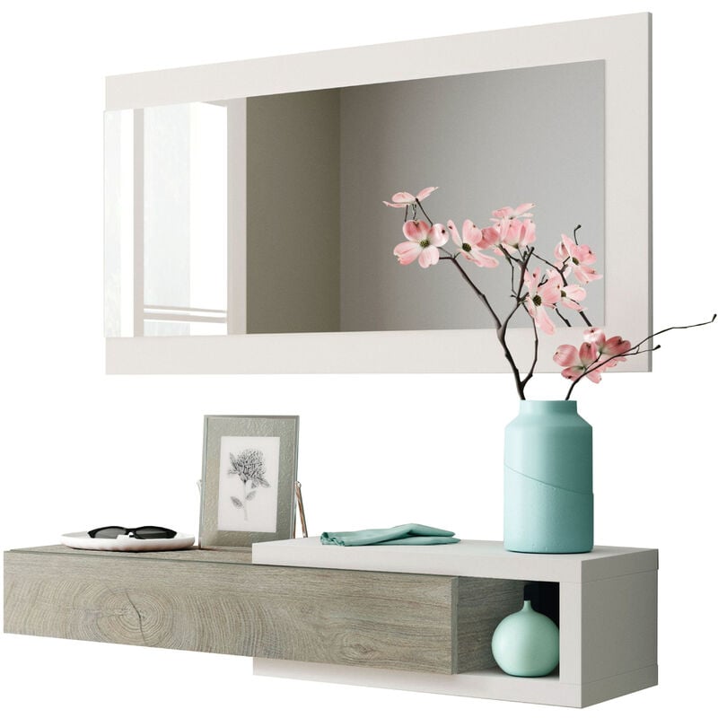 foto del prodotto fores habitat s.l.u. kit ingresso 1c specchio noon bianco quercia