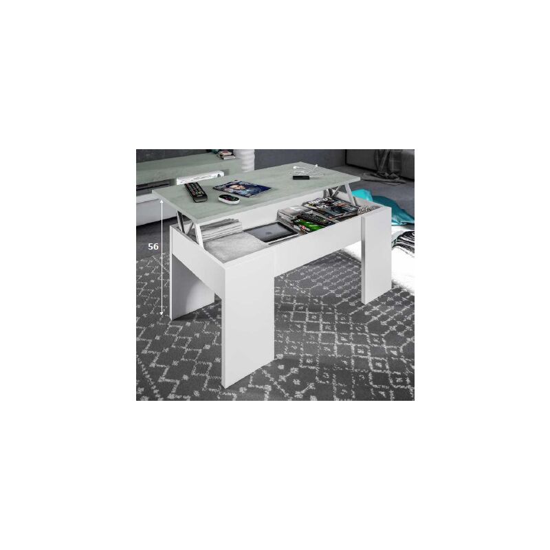 foto del prodotto fores habitat s.l.u. kit tavolo caff elev.50x100x45 56h bianco cemen