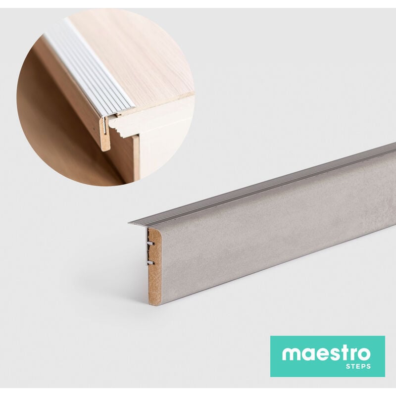 foto del prodotto forestea profilo di partenza light grey stone rivestimento per scale interne